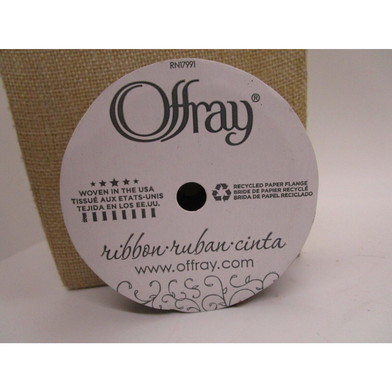 Offray Single Face Satin Ribbon 3/8x18' Red.