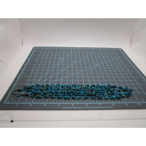 Triple Layer String Of Turquoise Chips With Sterl… - image 9