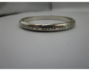 Brighton Bangle Bracelet Reach for the Stars Quotes, Silver Clear Crystals, 7,5 pollici, Dance Like Nobody is Watching, Inspirational Gift