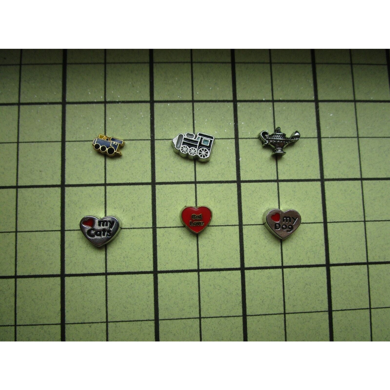 Choo Choo Train, Aladdin's Genine Lamp, I love Cats, Cat Love, I love my Dogs, Animal Love Floating Charms to fit Origami Owl