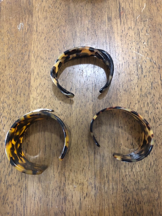 Set of 3 Faux Tortoise Shell Cuff Bracelets - image 2