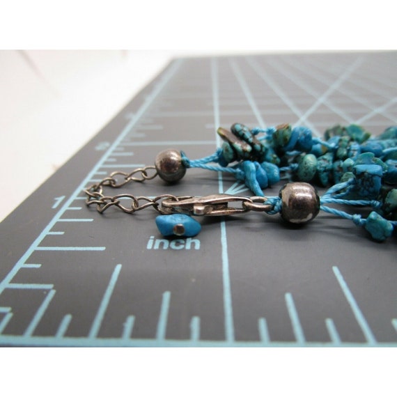 Triple Layer String Of Turquoise Chips With Sterl… - image 8