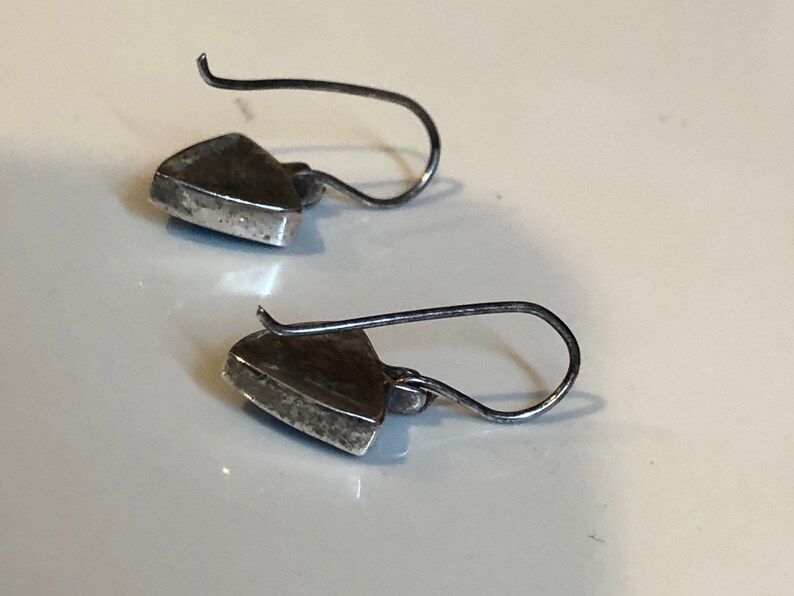 Gorgeous Blue Stone Earrings Sterling Silver .925 Blue Opal Dangle Earrings