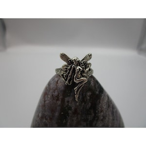 Sterling Silver .925 Fairy Ring, Size 9, Whimsical Fairy in Flight Jewelry, Whimsical Ring, Fairytale Magic Fairy Ring, US Size 9