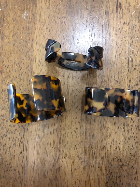 Set of 3 Faux Tortoise Shell Cuff Bracelets - image 3
