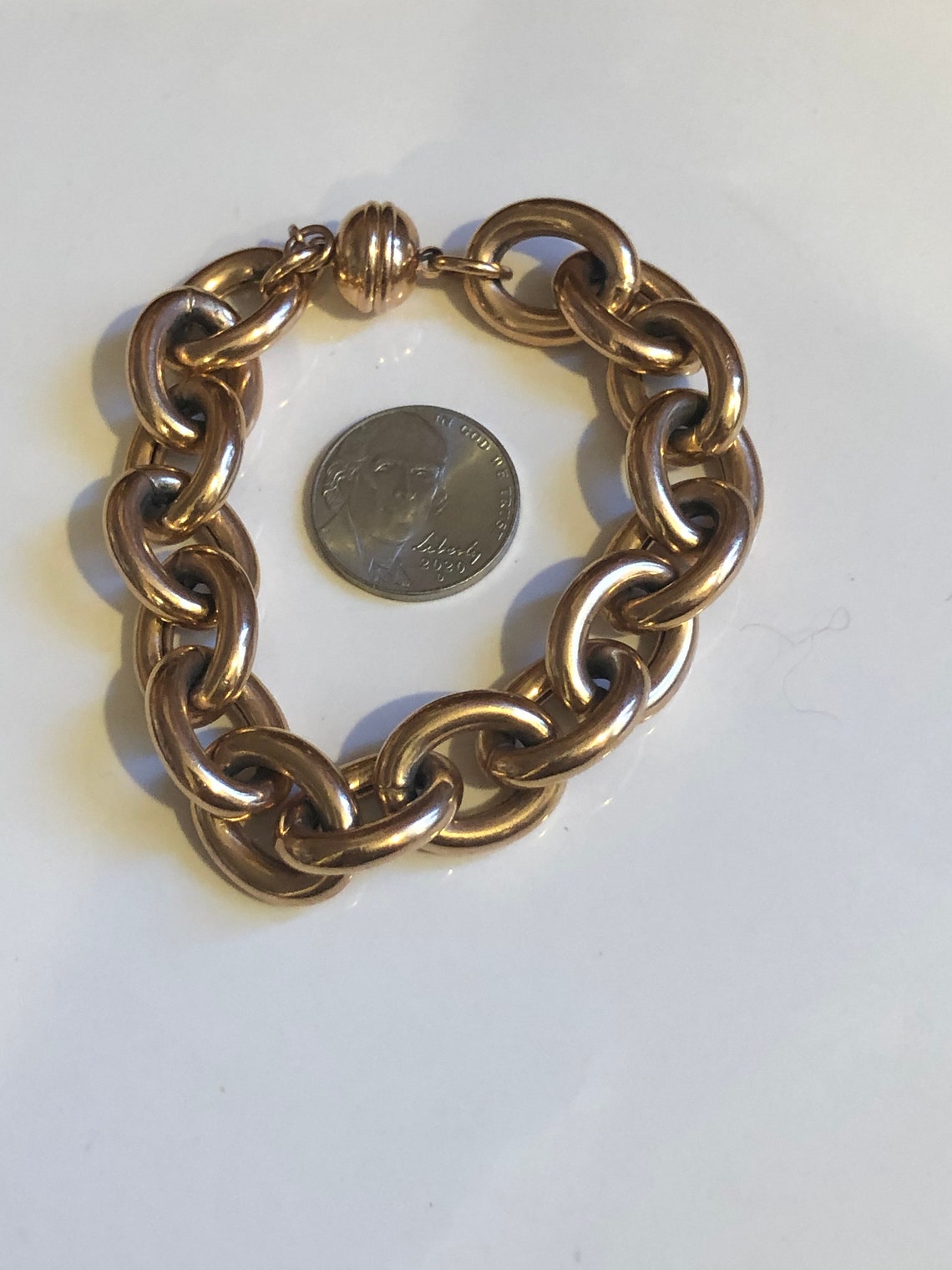 Vintage Bronze Milor Italy Chain Bracelet with Etsy