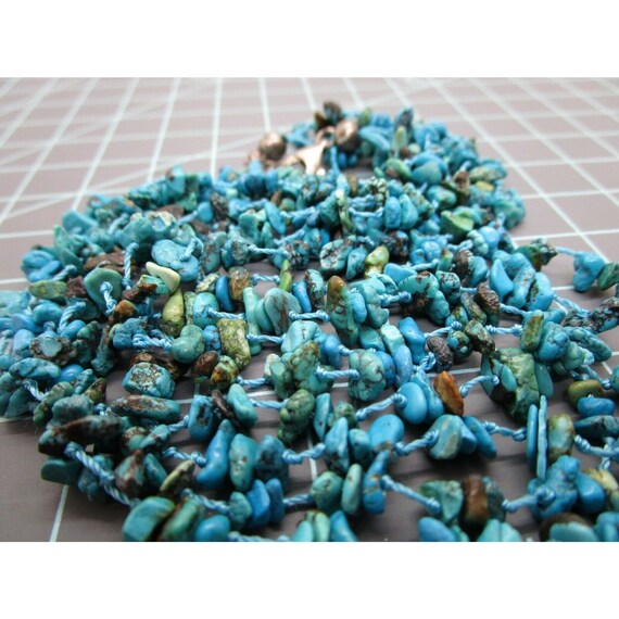 Triple Layer String Of Turquoise Chips With Sterl… - image 7