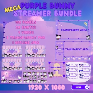 Kawaii Bunny Twitch Streamer Bundle: Egirl Emotes & Panels
