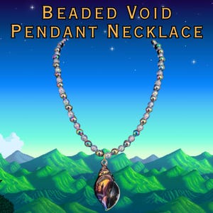 Void Pendant Seashell Beaded Necklace Mermaid Core Seashell Necklace Kawaii Stardew Valley Necklace Krobus Necklace Stardew Void Pendant