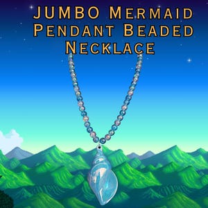 Jumbo Mermaid Pendant Necklace: Iridescent Seashell, Stardew Valley Gift