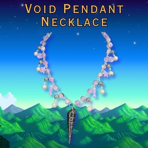 Void Pendant Seashell Beaded Necklace Mermaid Core Hand Painted Black Seashell Necklace Kawaii Stardew Valley Necklace Krobus Necklace