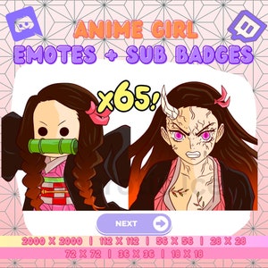 Demon Killer Demon GIrl Emote Demon Twitch Emote Twitch Sub Badge Kawaii Anime Girl Twitch Streamer Kawaii Sub Badge Anime Twitch Assets