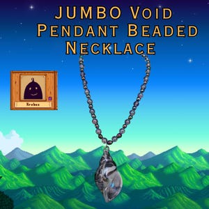 JUMBO void Pendant Seashell Beaded Necklace Mermaid Core Seashell Necklace Kawaii Stardew Valley Necklace Krobus Necklace Stardew Void