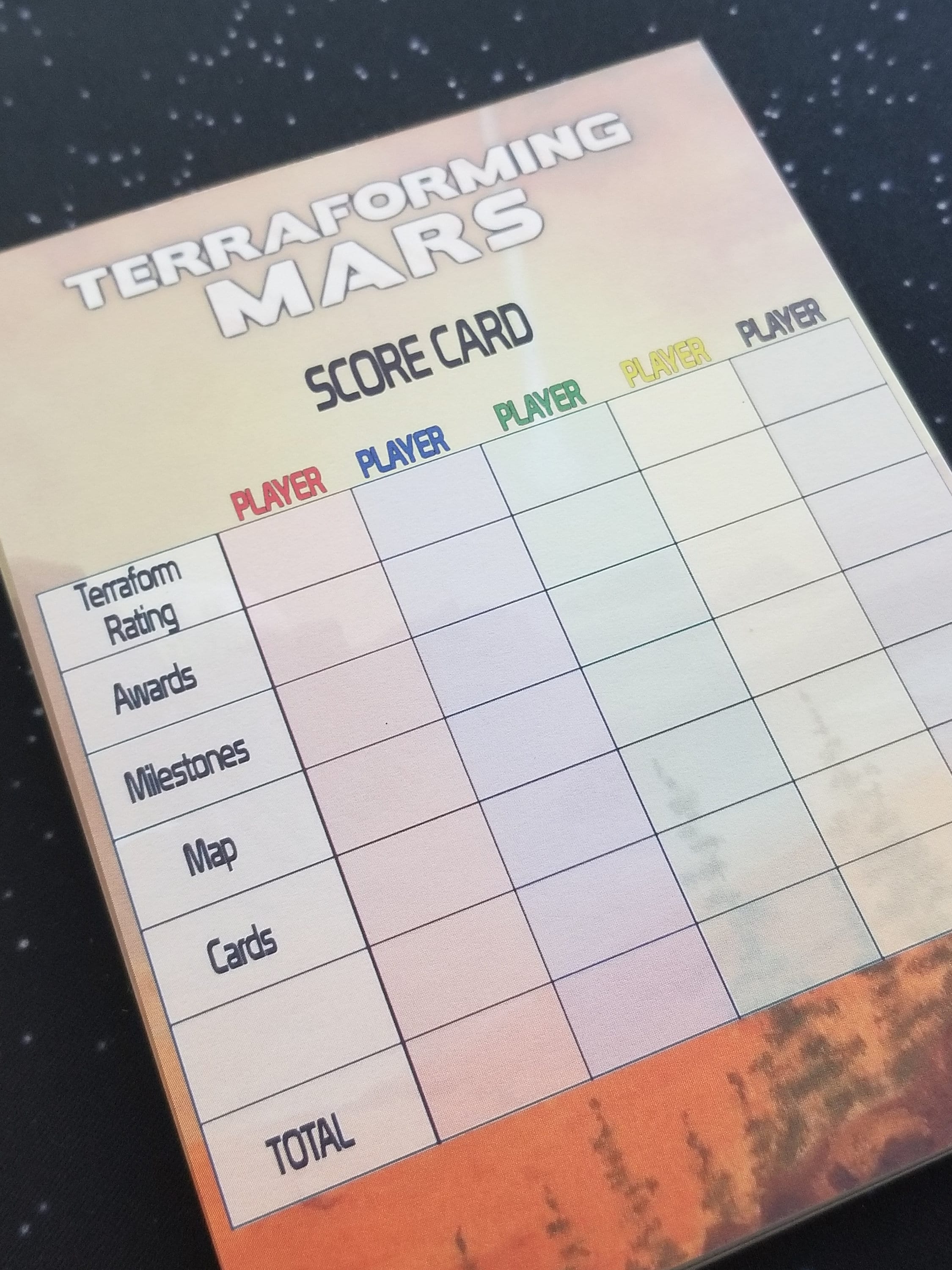 Terraforming Mars Score Card Notepad Etsy