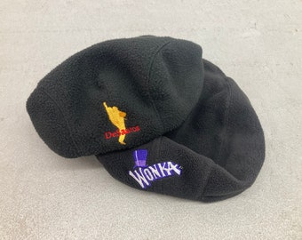 Vintage 90s y2k Kangol Style Fleece Hats, Wonka Candy and Desantos Martial Arts, tags: Samuel L Jackson Jackie Brown 80s Irish Cap Beret