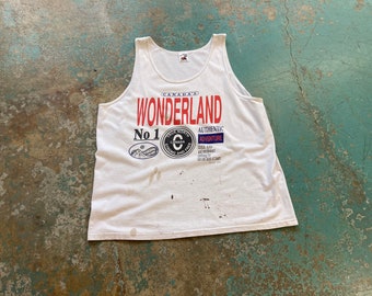 Vintage Canada’s Wonderland Tank Top, Size XL, 80s 90s, Thrashed Paint Splatter, tags toronto canada the six 6 drake canadian roller coaster