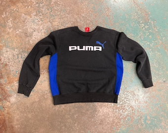 Vintage 90s Y2k Puma Crew Neck Sweatshirt Size L or 23.5” x 24.5”
