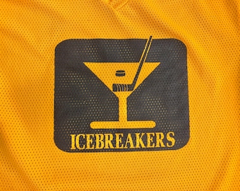 Vintage Hockey Jersey Beer League Novelty Martini Logo “Ice Breakers” Size XL