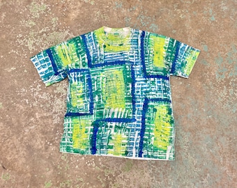 Vintage Tie Dye ish T Shirt, Size 2XL, tags: Barbados Vacation Souvenir AOP All Over Print Altamont Tiedye t-shirt Tshirt