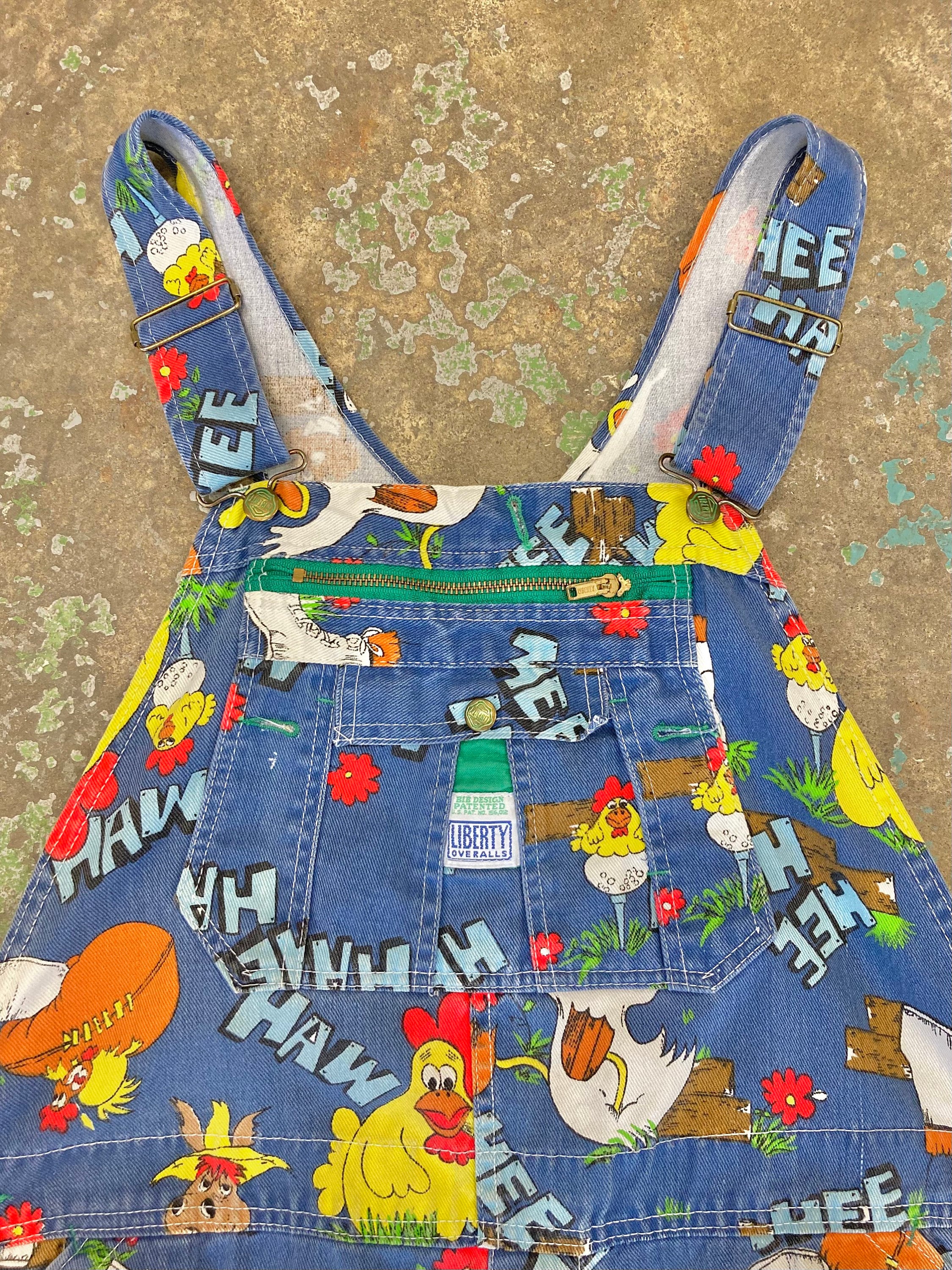 Vintage 70s Hee Haw All Over Print Overalls - Size 36”-ish