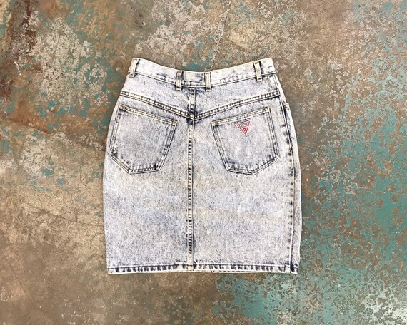 Vintage Acid Wash Guess Denim Skirt - 80s / 90s