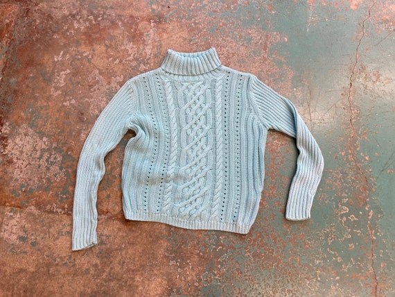 robins egg blue sweater