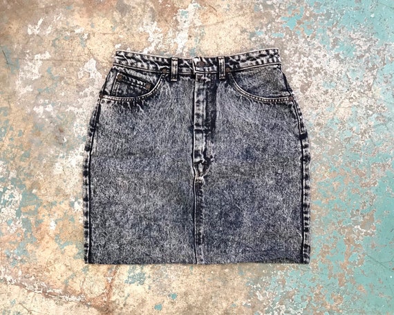 Vintage Ikeda Acid Wash Denim Skirt