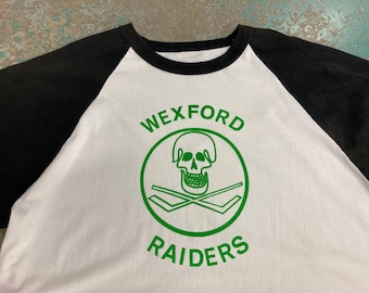 Vintage Wexford Raiders Hockey Baseball T Shirt - Jr A - Scarborough / Toronto / Ontario - Raglan