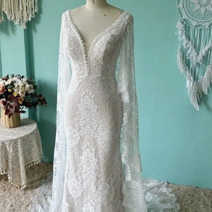 Romantiqueboho.com Vintage Boho Wedding Dress Mermaid Lace - Etsy