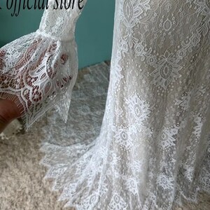 More Dresses RomantiqueBoho.com Long Sleeve Boho Wedding Dress Elegant V Neck Backless Beach Bohemia Bridal Gowns image 6