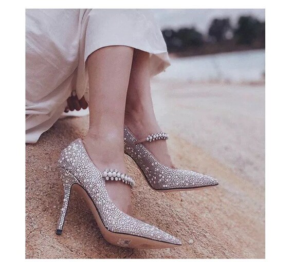 Luxury Brand Women Rhinestone Pumps 