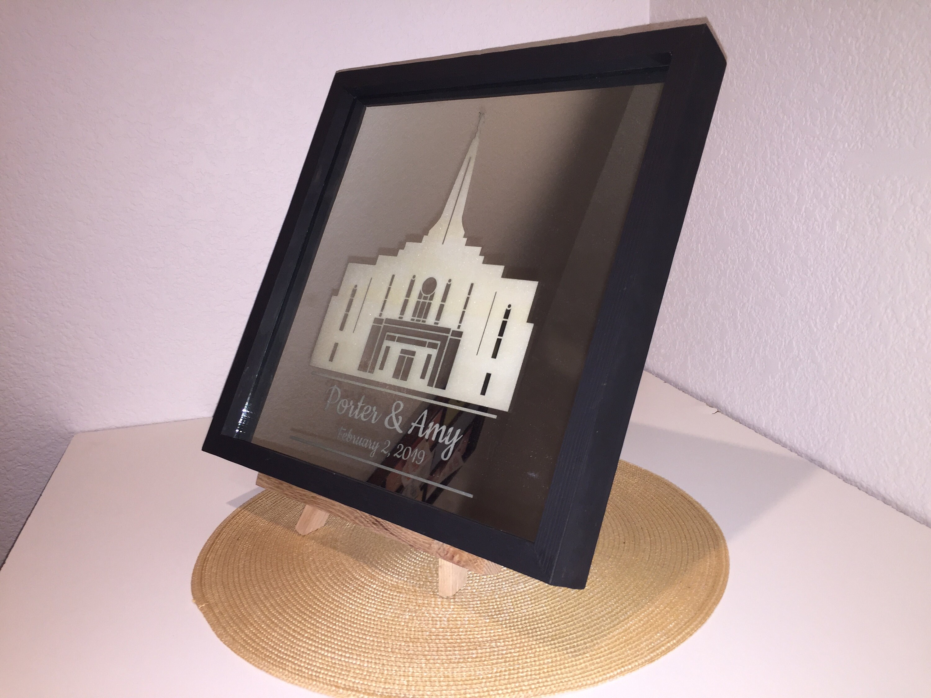 LDS Temple Engraved MirrorWith Handmade Wooden Frame Etsy