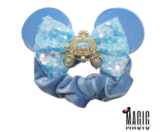 Cinderella Pumpkin Carriage Disney Princess Inspired Mouse Ears Scrunchie | The "Hair" Necessities Collection