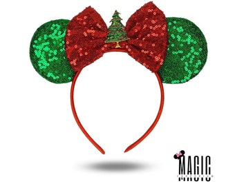 Christmas Holiday Christmas Tree Mouse Ears | Merriest Ears | Mickey Ears Minnie Ears Disney Ears