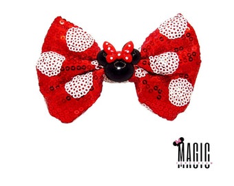 Polka Dotted Minnie Mouse Inspired Hair Bow | The "Hair" Necessities Collection