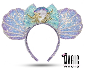 Little Mermaid Disney Inspired Shell Pearl Mouse Ears | Mermaid Magic Collection