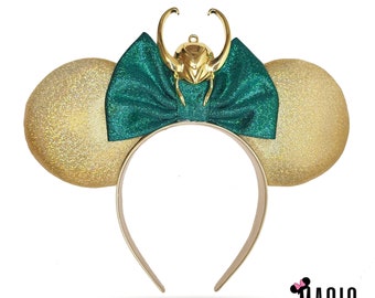 Loki Marvel Ears Disney Ears Laufeyson Variant Loki Helmet Scepter Inspired Mouse Ears | Simply Marvelous Collection