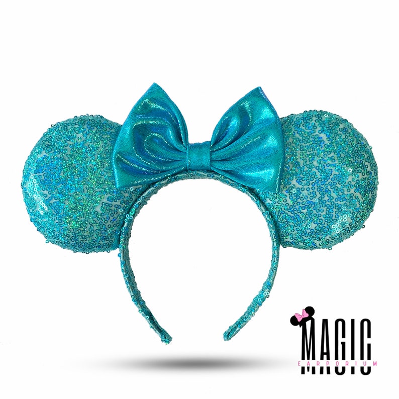 Green Holographic Disney Inspired Ears Mickey Ears Disney Etsy