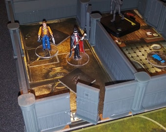 Mansions of Madness Complete Set of Hi-Res Scenery - 16 Wall Sections w/ 8 Connecting Columns, 8 Doors, 4 Trap Doors, and 2 Barricades