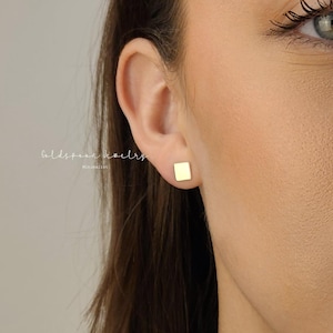 Square earrings -  Everyday earrings - Minimalist earrings - Cartilage earrings - Geometric earrings - Tiny earrings - SONALI EARRINGS