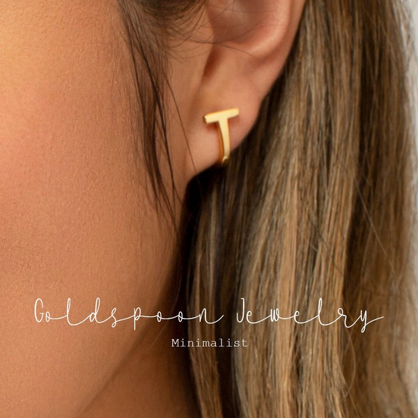 Hoop Earrings - Gold Hoop Earrings - T bar Hoop Earrings - Dainty Hoop Earrings - Edgy Earrings - Minimalist Hoops - JUDY EARRINGS