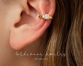 Puños de oreja de banda - Puños de oreja delicados - Puños de oreja de oro - Pendientes de todos los días - Pendientes de boda - Pendientes de caracola - JUNIPER EAR CUFFS