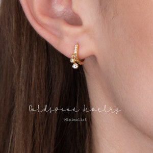 Dainty Huggie Earrings - Cz Earrings - Crystal Dangle Earrings - Statement Earrings - Trendy Earrings - Everyday earrings - JARETT EARRINGS