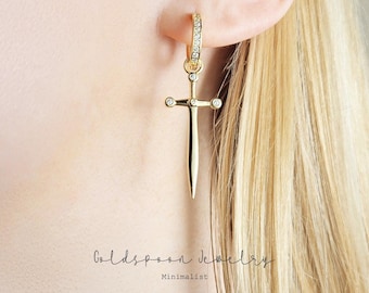 キングアイス ピアス HANGING DAGGER EARRINGS 2個 Earrings | Hip Hop Jewelry - King Ice