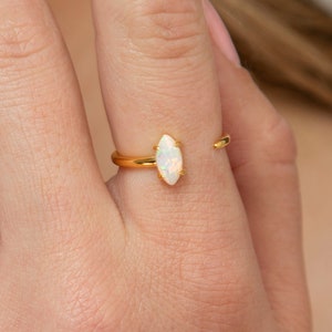 Opal Ring - Cuff Ring - Minimalist Ring - Dainty Gold Ring - Open Ring - Gold Ring - Stacking Ring - Marquise Ring - MARTHA RING