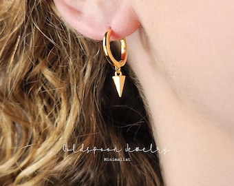 Spike Earrings, Spike Huggie Earrings, Spike Hoop Earrings, Minimalist Earrings, Spike Hoops, Huggie Hoops, Huggie Earrings, ERIKA EARRINGS