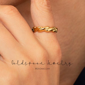 Braided Ring - Chunky Ring - Croissant Ring - Gold Ring - Dome Ring - Bold Ring - Statement Ring - Ring For Women - JORDYN RING