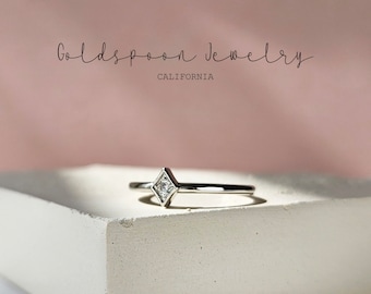 Silver Ring - Simple Ring - Stacking Ring - Thin Ring - Petite Ring - Trendy Ring - Rhombus Ring - GINNY RING