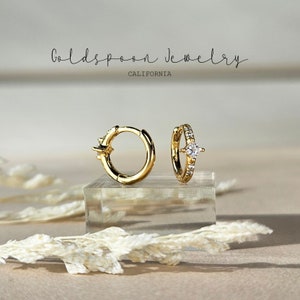 Huggie Earrings - Tiny Huggie Earrings - Gold Hoop Earrings - Minimalist Earrings - Dainty Earrings - Gold Hoops - Cz Hoops - DANA EARRINGS