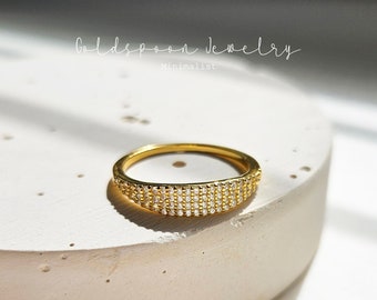 Pave Signet Ring - Stacking Ring - Statement Ring - Gold Signet Ring - Pave Diamond Ring - Minimalist Ring - Pinky Ring - ROYAL RING